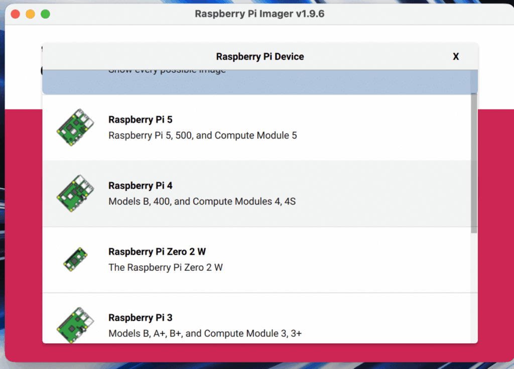 Raspberry Pi flashing OS image