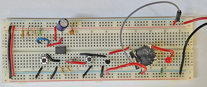 Author’s prototype tested on a breadboard 