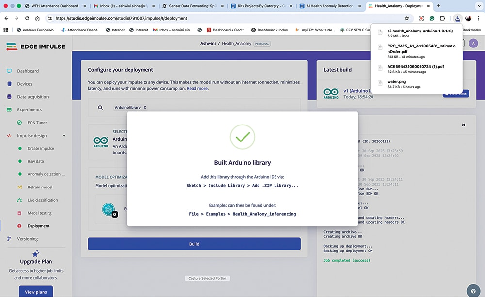 Creating the ML model library for Arduino IDE