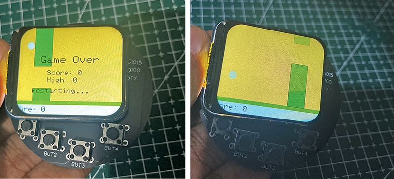 Game console running a game