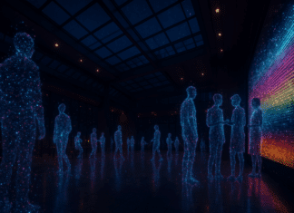 WiFi signals interact within an environment to detect a person’s presence.