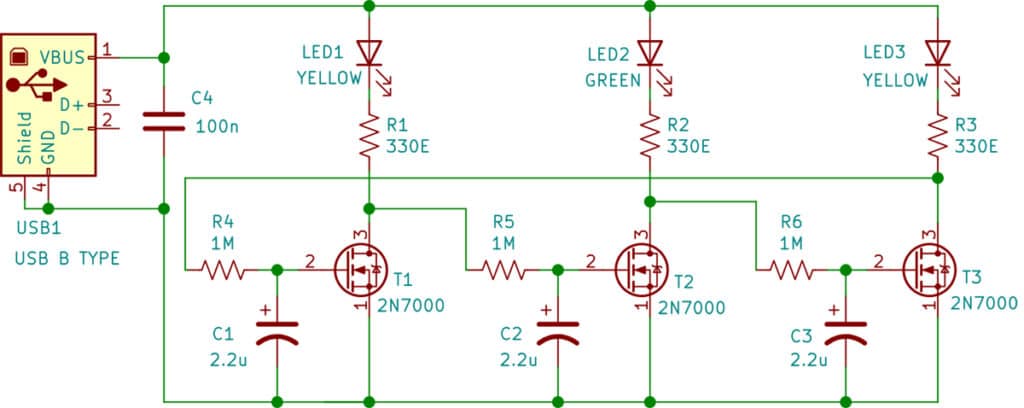 USB LED Vase Circuit