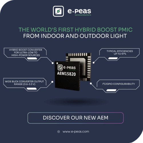 e-peas AEM15820 PMIC enables seamless energy harvesting from both indoor and outdoor light sources