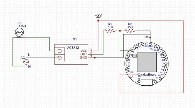 Indusboard and ACS712 connection