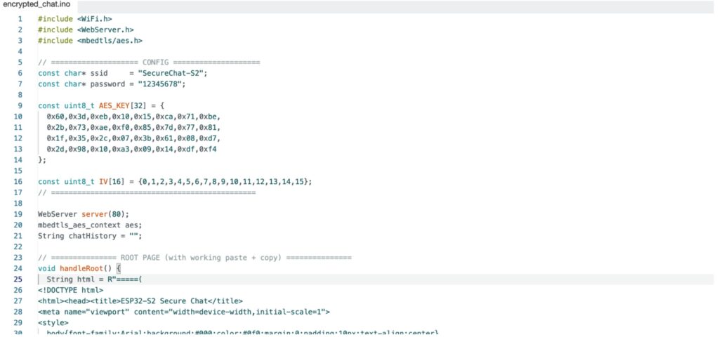 Code for storing AES encryption keys