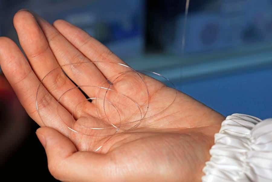 Hair Thin Fibers With Electronics