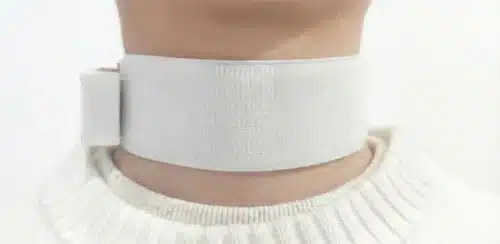 Study participant wearing Revoice device. Image Credit: Occipinti Group