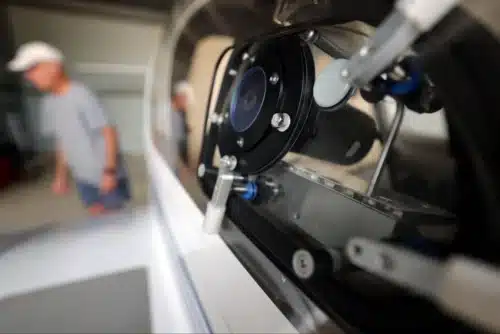 This sensor fires three infrared lasers into clouds to determine the number. Image Credit: Brenda Ahearn, Michigan Engineering, University of Michigan.
