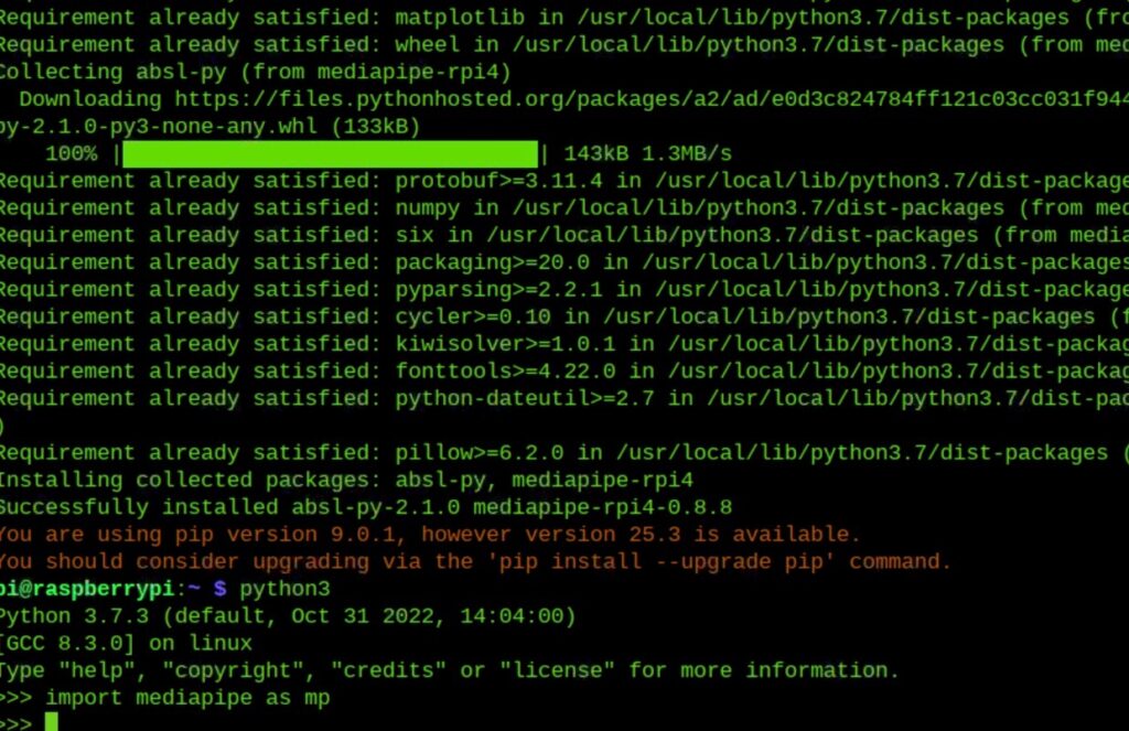 Installing MediaPipe on Raspberry Pi