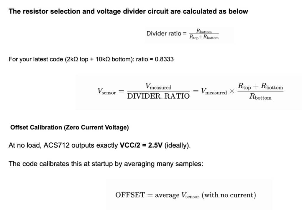 Resistor selection and voltage divider circuit calculation