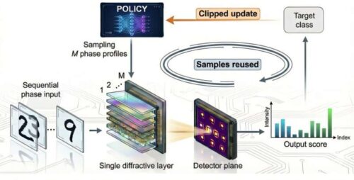 Proximal policy optimization (PPO) for model-free in situ training of optical processors. Credit: UCLA Engineering Institute for Technology Advancement