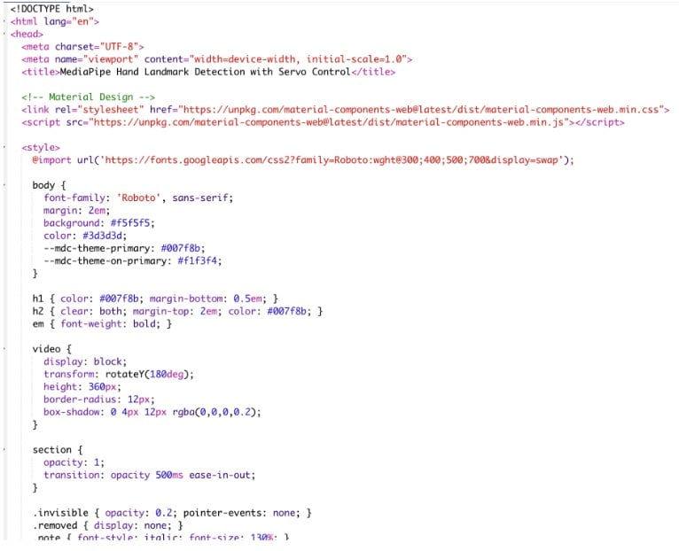 Web-Based Hand Tracking Code