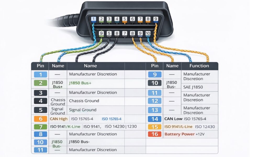 OBD port pinouts