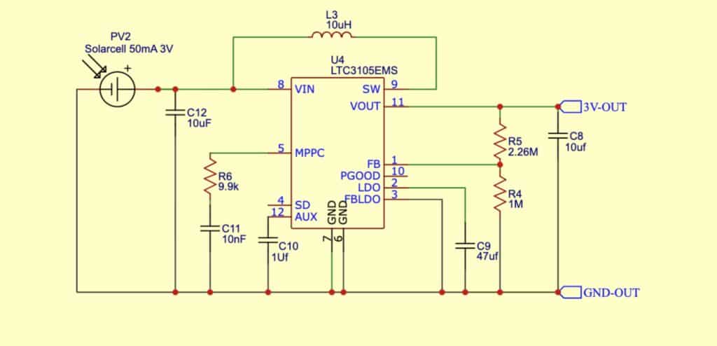Circuit design for PV cell energy harvesting 
