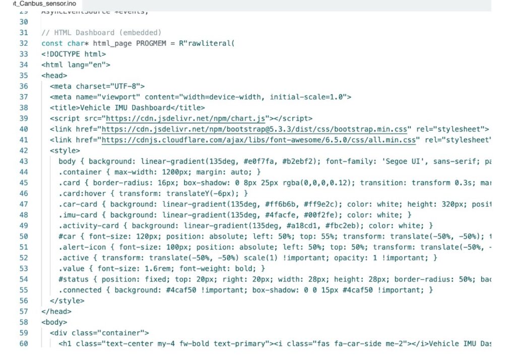 IoT CAN Bus Sensor Code