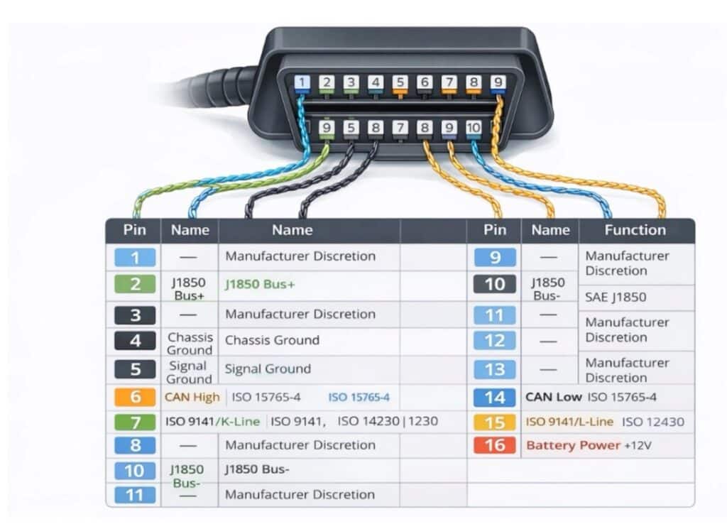 OBD port pinouts
