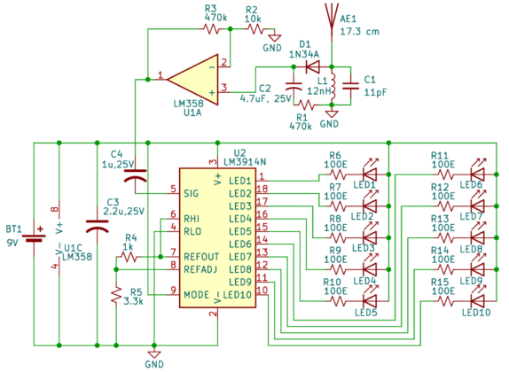 433 MHz RF Signal Strength Detector