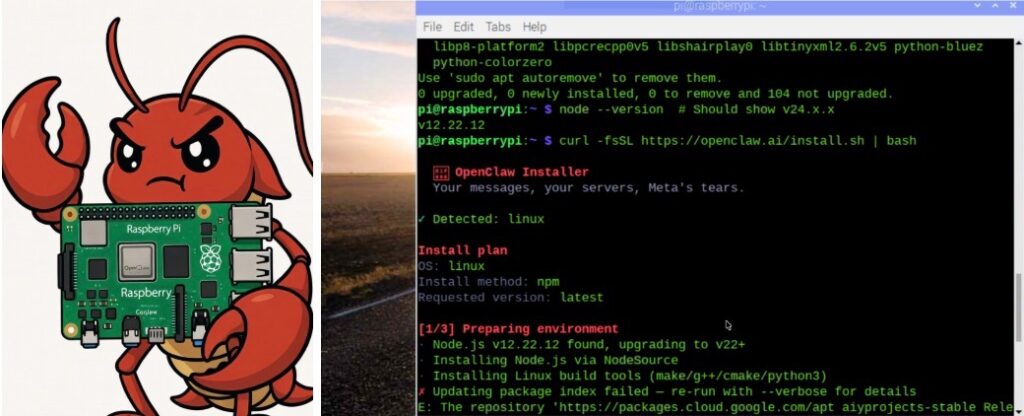 OpenClaw AI agent on a Raspberry Pi