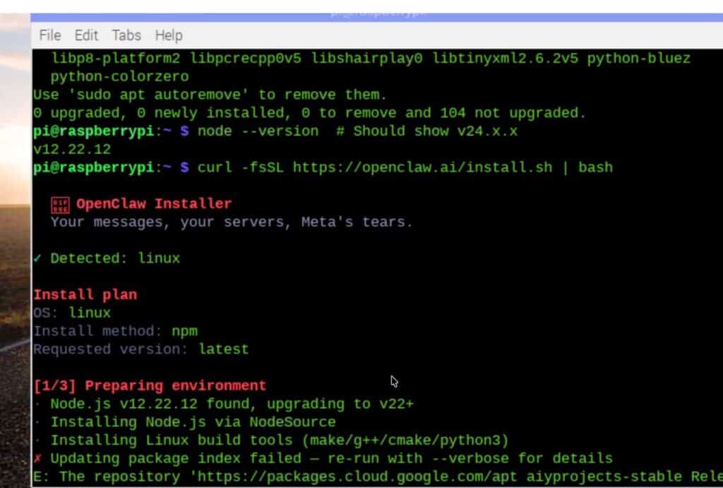 Installing Open Claw