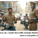 Sorry  Sir. I made this traffic mistake thinking youwere a real police officer