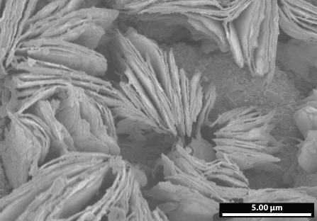 When VOOH formed as flat, sheet-like layers, it stored energy internally like a battery. Photo: Luis De Jesús Báez/University at Buffalo