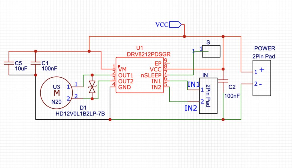Circuit Diagram of N20 Motor driver module 
