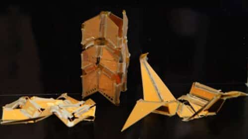 The researchers used origami to design the robot's structure. Credit: Photo by the researchers.