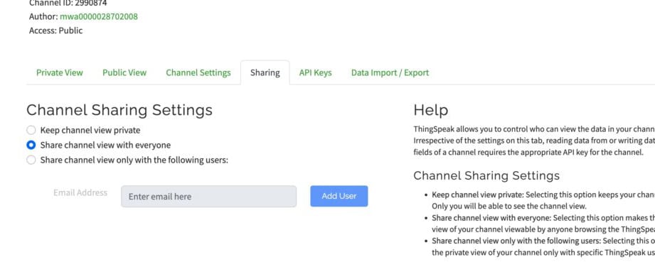 ThingSpeak setup for Remote Nuclear Radiation Monitoring