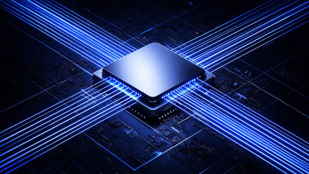 Artist's representation of an optical computing system.