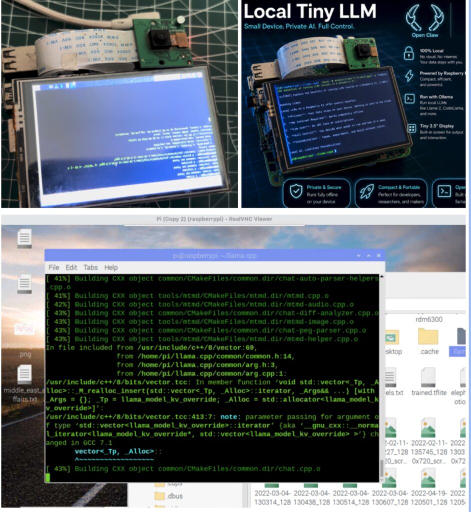 Raspberry Pi AI Agent device running Ollama, a local LLM, on a Raspberry Pi
