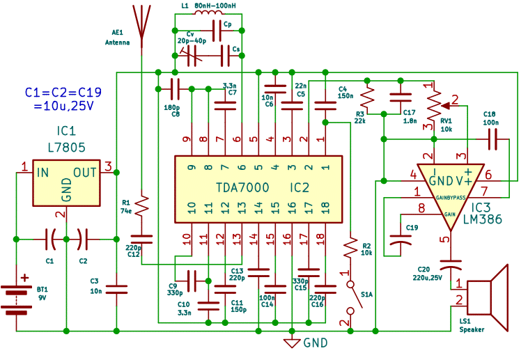 TDA7000 FM Radio Receiver Circuit