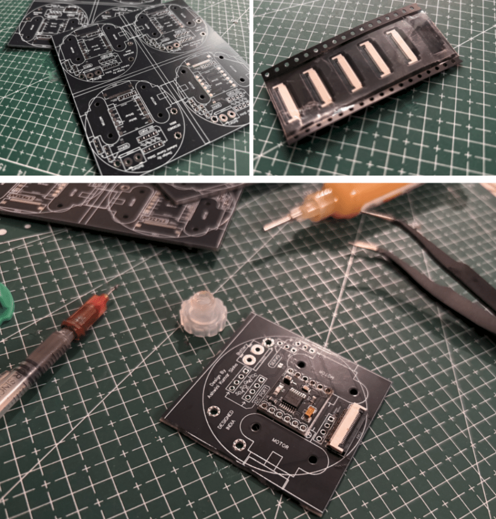 Fig 4. PCB manufactured and Surface Mounting of robot motor controller
