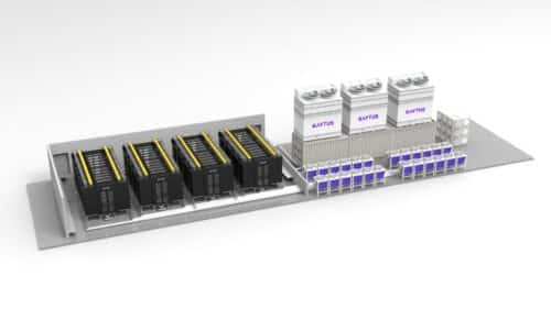 Depiction of liquid-cooled datacenter solution.