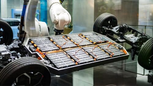 Robotic arm installing EV battery (representational image)
