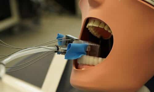A miniature robot developed at the University of Basel could help prepare teeth for a crown.