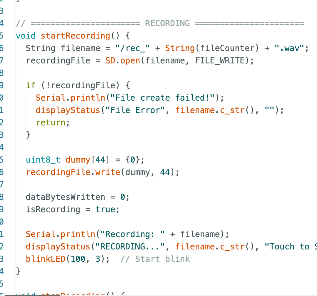 ESP32 Code for Voice recorder