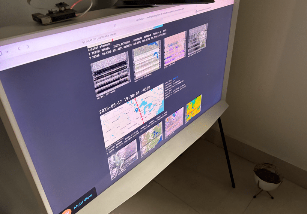 Image received from satellite displaying in screen