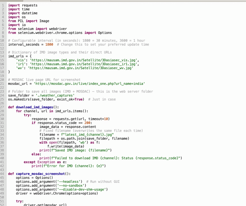 Python code for downloading Indian satellite images