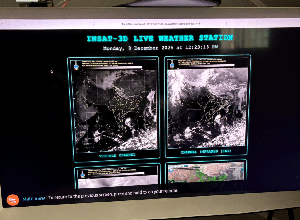 Display screen showing the satellite images 