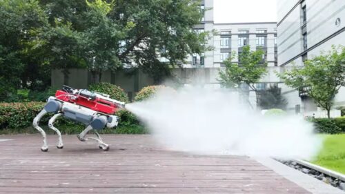 The robot delivers precise fire suppression while helping first responders safely access high-risk areas.