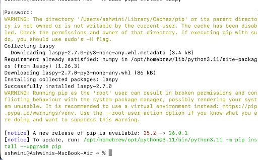 Installing Python module and library from the terminal