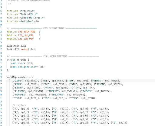 Code for ESP32 text to speech project