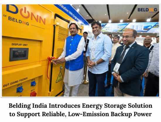 Belding India introduces energy storage solution to support reliability, low-emission backup power
