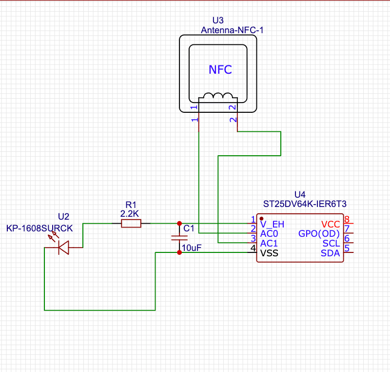IC pinouts and circuit design of NFC card