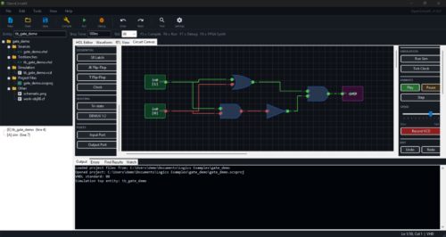Circuit Canvas: drag-and-drop gates with live simulation feedback on the wires