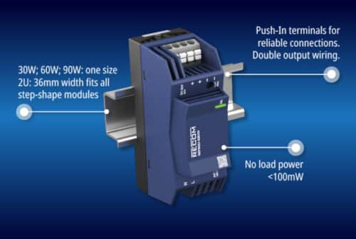 Ultra-slim 2U DIN rail AC/DC now available in 30W
