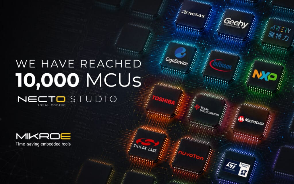 MIKROE now supports half of the world’s entire MCUs within its multi-architectural NECTO Studio IDE