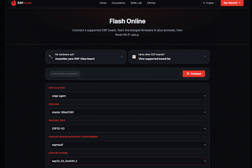 Configuring firmware for ESP-Claw