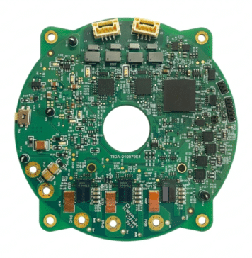 TI TIDA-010979 circular PCB reference design for 48V robot joint motor control