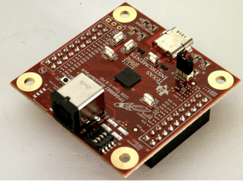 TIDA-00714 - USB Type-C & USB PD Controller Power Switch & High Speed Multiplexer Reference Design (angled design image)